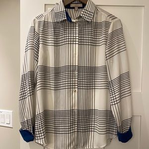 Banana republic ‘window pane’ blouse size s‎